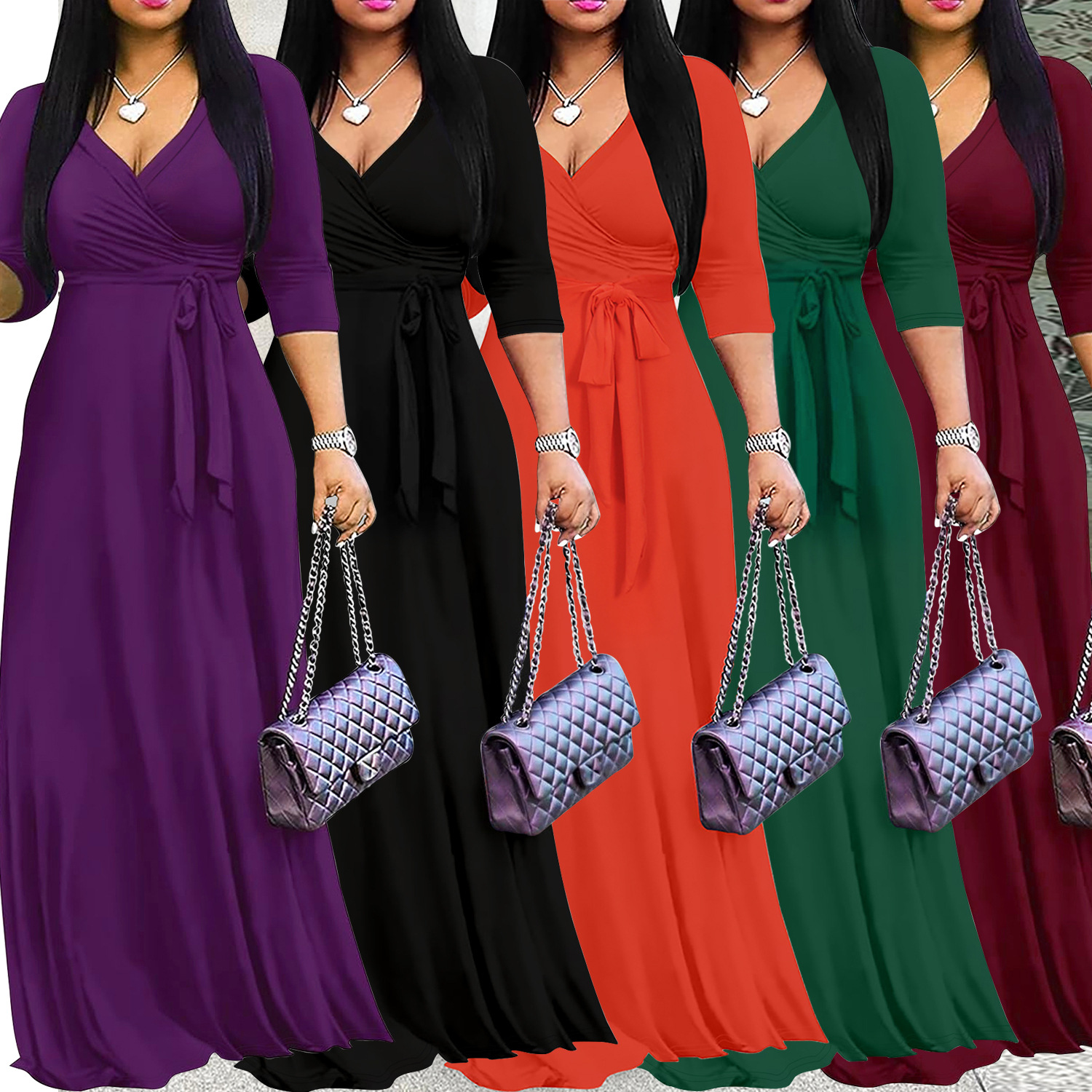 Half-Sleeve V-Neck, Waist-Cinching - Image 6