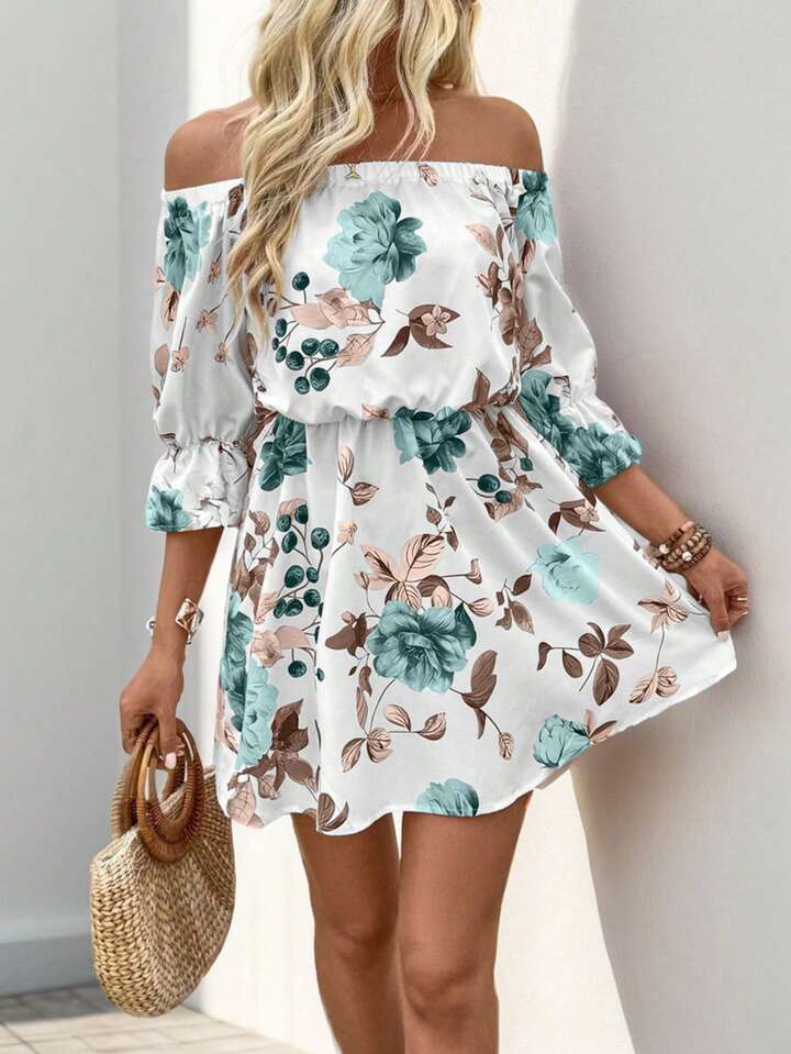 Floral Printed Short Strapless