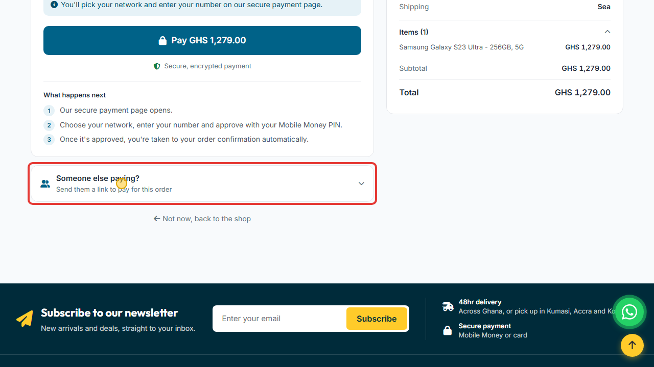 Sending a payment link