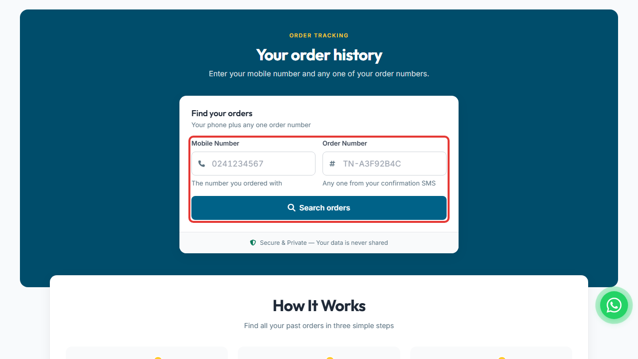 Looking up an order