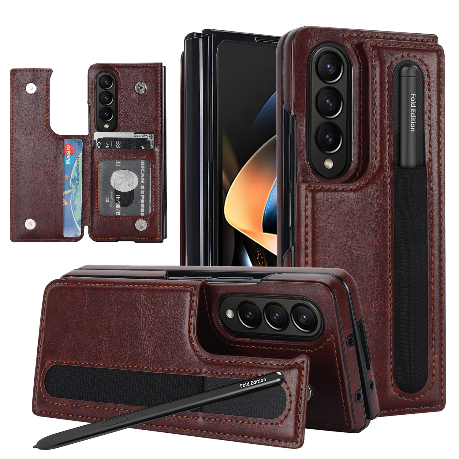 Z Fold Foldable Leather Case